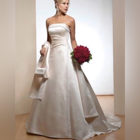 Maggie Sottero Dresses & Skirts - Maggie Sottero Strapless Ivory Bridal A-Line Dress